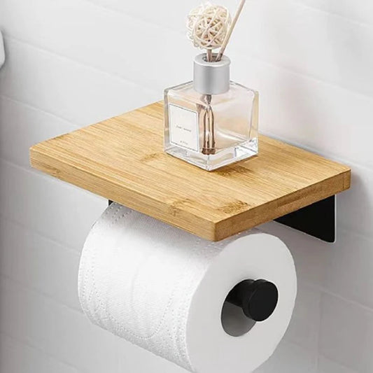 🌿 Solid Wood Toilet Paper Holder